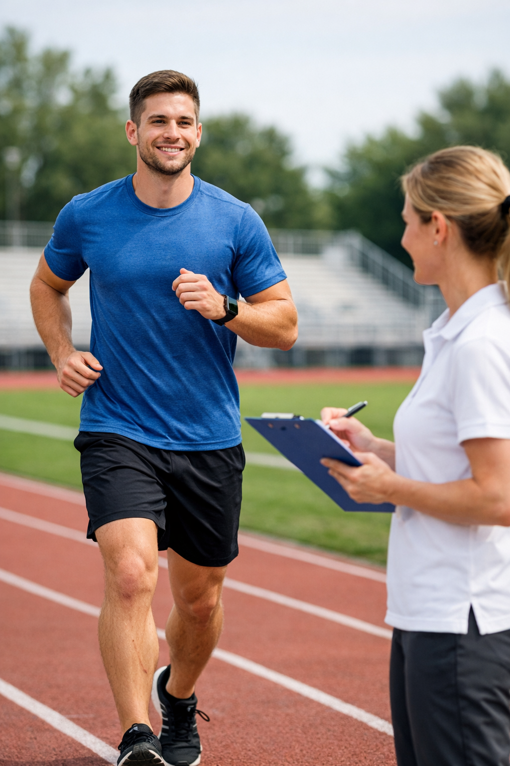 Athlete returning to running with physical therapist guidance