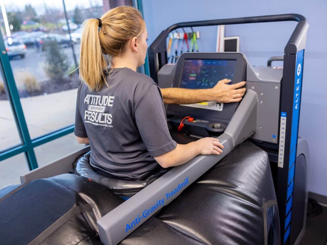 AlterG anti-gravity treadmill for back pain rehabilitation and low-impact cardiovascular conditioning