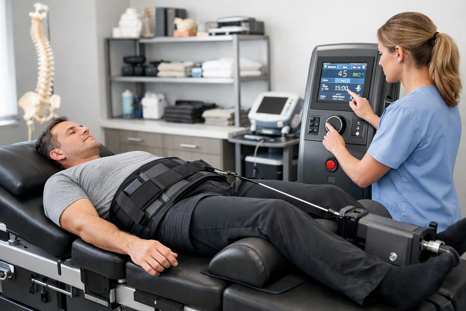 Advanced treatment modality for lumbar disc herniation at Trinity Rehab clinic