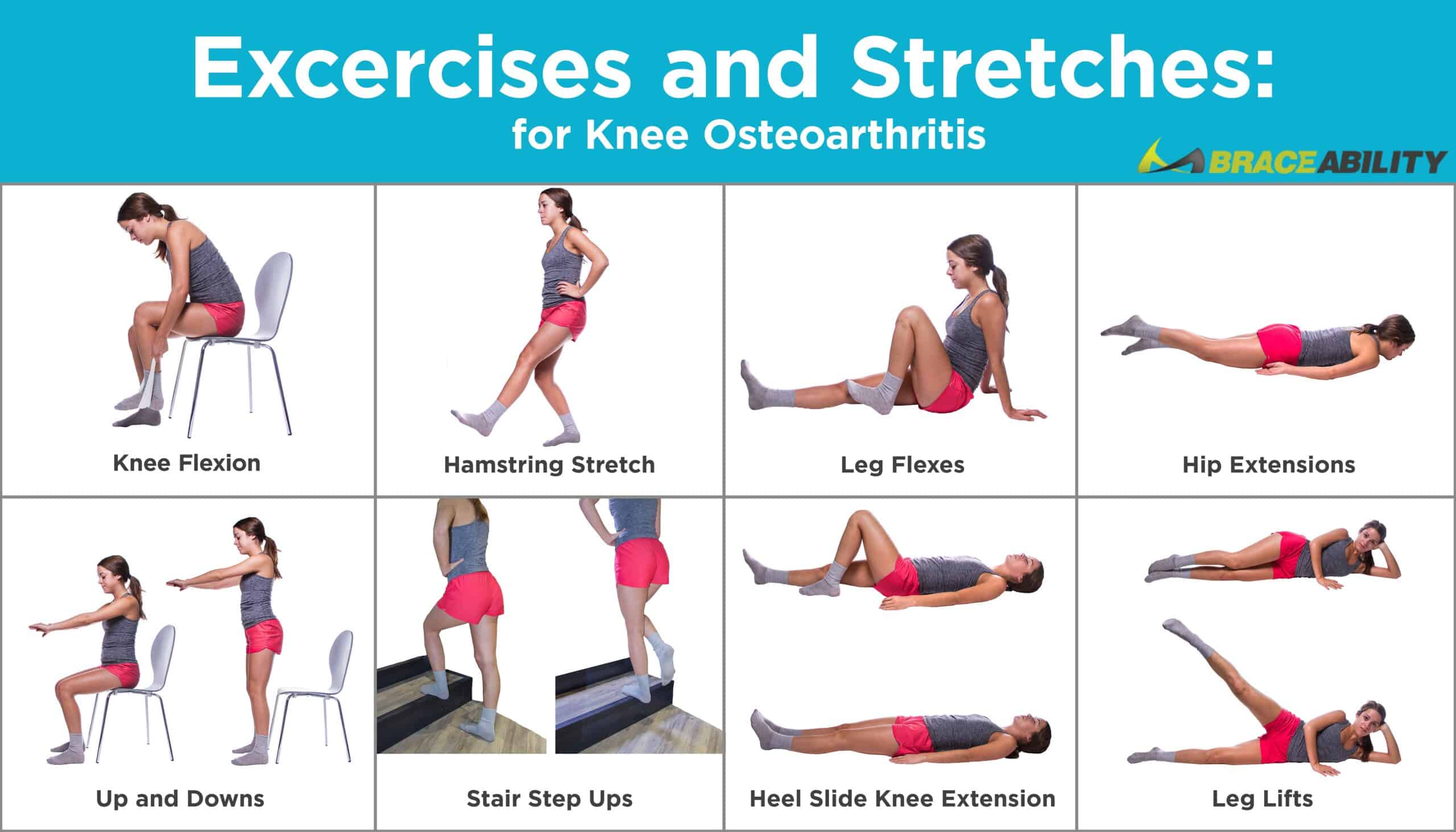 Osteoarthritis exercise program — knee stretches and strengthening