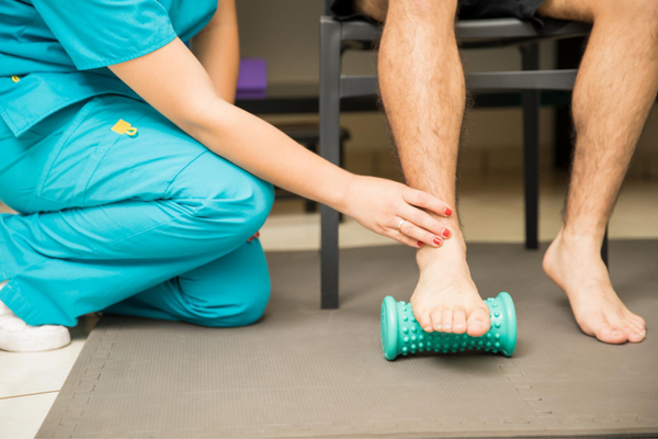 Foot roller therapy for arch pain at Trinity Rehab
