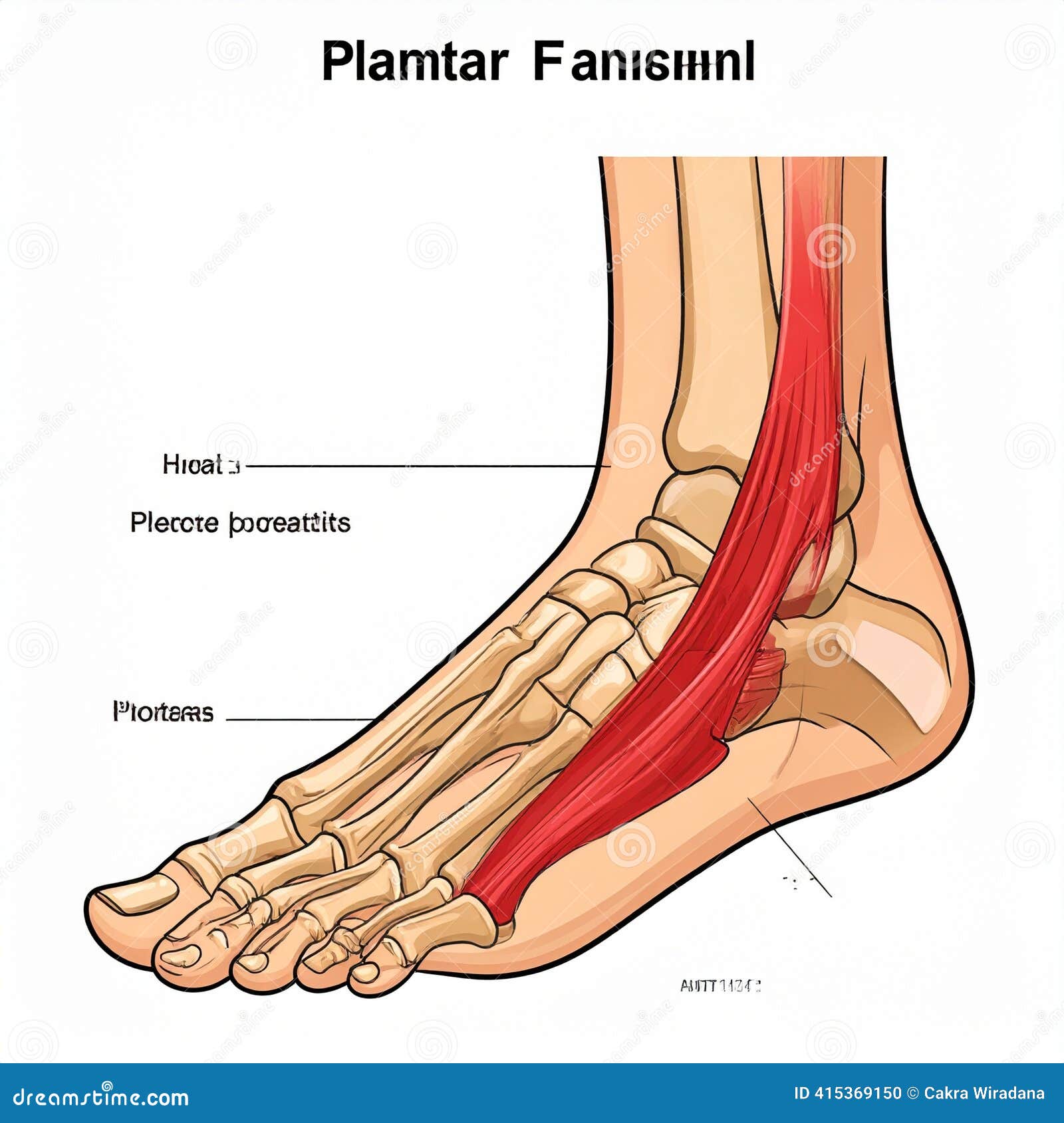 plantar fasciitis anatomy diagram - medical illustration