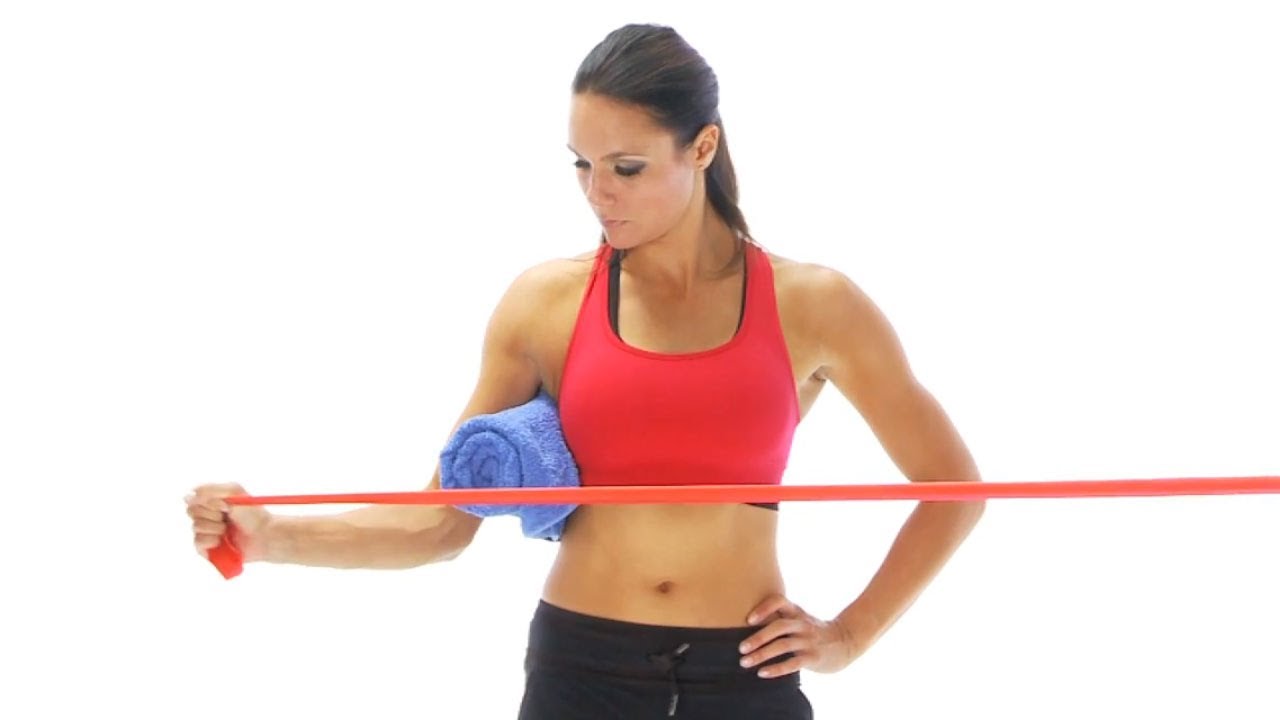 Resistance band shoulder exercises for rotator cuff rehabilitation
