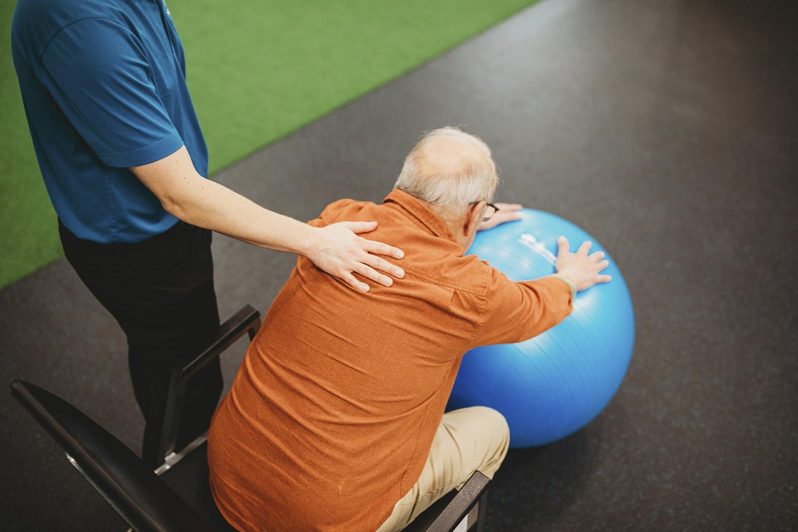 Patient with sciatica pain radiating down the leg